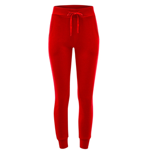 <b>Women's</b> Fashionable New Design Slim Fit Solid Red Cotton <b>Fleece</b> Sweat Jogger Pants Winter <b>Women's</b> Pants and <b>Trousers</b> - Product Image 3