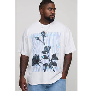 Camiseta lisa de algodón 180g con logotipo personalizado de talla estadounidense para hombre, camiseta gráfica de talla grande, impresión a granel disponible, ropa de moda informal - Product Image 4