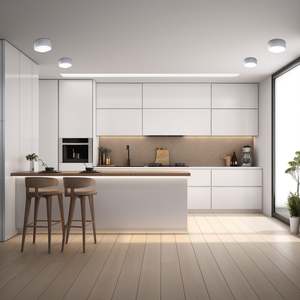 Lampes à LED RGB modernes, alimentées par piles, lampes de placard avec télécommande pour cuisine, salon, chambre à coucher - Blanc froid - Lot de 3 - Product Image 2