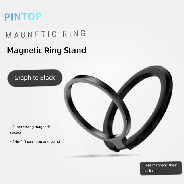Premium Zinc Alloy Magnetic Flexible Phone Ring Holder Adjustable Metal Finger Loop Desktop Stand Ultra Thin 360 Rotation