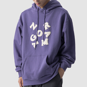 180ct Sweats à capuche épais zippés pour hommes 100% coton avec impression bouffante brodée pour l'hiver - Product Image 1