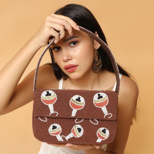 Borsa con pochette con perline fatta a mano malocchio ecologica artigianale con stile classico alla moda ricami a mano - Product Image 4