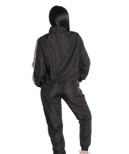2025 femmes coupe-vent pantalon et veste ensemble survêtement en Nylon Logo personnalisé imprimé coupe-vent vestes pour dames - Product Image 2