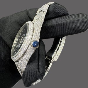 Montre Tourbillon Automatique Miyota Faite à la Main en Acier Inoxydable de Luxe avec Moissanite Édition Limitée Affichage Analogique Fenêtre en Verre - Product Image 4