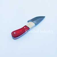 Cuchillo de Acero de Damasco Hecho a Mano de 356 Capas, Mango Pakka de Madera y Hueso con Funda de Cuero Gratis, Cuchillo de Supervivencia de Caza