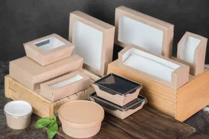 Caja de Papel Kraft para Alimentos OSQ Tabox Pro de 500 ml de la Mejor Calidad, con Ventana Transparente a Prueba de Fugas, para Exhibición de Comida para Llevar, con Logotipo Personalizado - Product Image 2