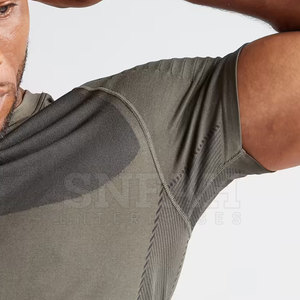 Ropa de gimnasio ajustada para hombre, camisetas lisas transpirables, camiseta de fitness, camiseta de manga corta para correr musculosos - Product Image 4