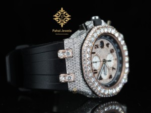 Reloj de Pulsera Unisex de Moda, Lujo, Estilo Hip Hop, con Diamante Moissanite, Claridad VVS, Movimiento Mecánico, Cristal, Oro Blanco, Acero Inoxidable - Product Image 4