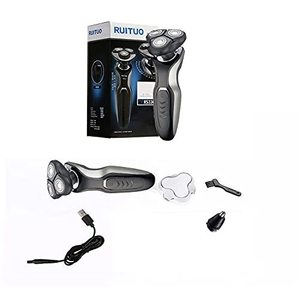 Afeitadora Eléctrica Recargable Inalámbrica para Hombre, Maquinilla de Afeitar Rotatoria con Triple Cuchilla, Uso en Seco/Húmedo, Impermeable IPX7, Mini Maquinilla de Repuesto - Product Image 1