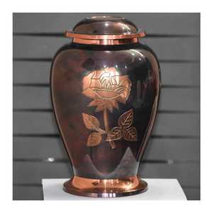 Top vente avec des prix bon marché artisanat forme de Rose urne funéraire accessoires funéraires urne en aluminium crémation avec une qualité supérieure - Product Image 1