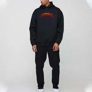 ชุดวอร์ม100% ของผู้ชายคุณภาพสูงสีดำล้วนสะพายไหล่โอเวอร์ไซส์ & ทรงถุงมีปกมีฮู้ดสำหรับฤดูหนาว - Product Image 1