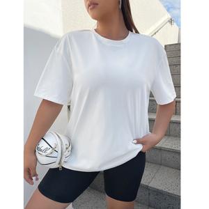 Camiseta de verano de manga corta de alta calidad para mujer, camiseta de gran tamaño con estampado de dibujos animados de algodón 100% personalizada para mujer de BD - Product Image 4