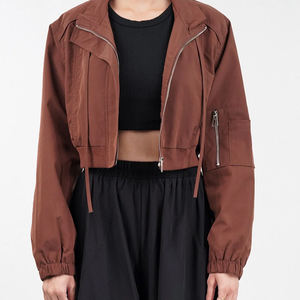 Women Varsity Crop Top <b>Jacket</b> With Long Sleeve <b>Ladies</b> Regular Fit Baseball Crop Varsity <b>Jackets</b> with Customized Size and logo - Product Image 3