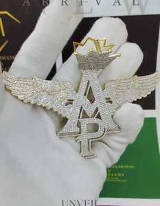 Pendentif Hip Hop Alphabet glacé personnalisé Bijoux en argent Moissanite Style Queen King pour pendentifs de charme en diamant de fête - Product Image 1