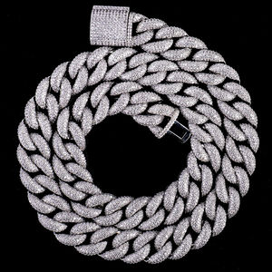 Chaîne à maillons cubains style Hip Hop Moissanite 15mm en argent sterling 925 pour homme, cadeau de mariage - Product Image 1