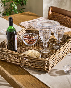 Plateau en rotin fait main, best-seller au Vietnam, artisanat naturel, décoration élégante pour la maison, conteneur pour articles divers tissé à la main, organisateur de table - Product Image 3