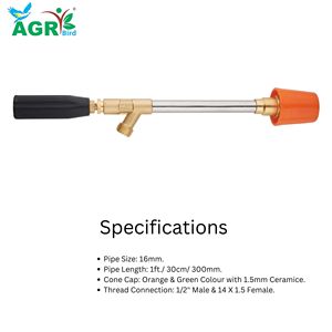 SS 16mm Ceramic Cap Spray <b>Gun</b> 1ft Length <b>High</b> <b>Pressure</b> Agriculture <b>Water</b> Sprayer Durable Steel Body Tool Use - Product Image 5