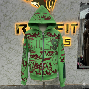 เสื้อฮู้ดซิปแบบโอเวอร์ไซส์ 600 500 แกรม พิมพ์ลายพัฟฟ์ ซิปเต็มตัว เสื้อฮู้ดผู้ชาย ผ้าฝ้ายหนานุ่ม ทรงบ็อกซี่ เสื้อฮู้ดซิปแบบครอปสั่งทำพิเศษ - Product Image 1