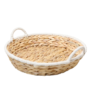 Best Choice Stylish Vintage <b>Storage</b> <b>Baskets</b> Foldable Metal & Water Hyacinth Woven with Jute Grass & <b>Rope</b> Wicker for Daily Use - Product Image 2