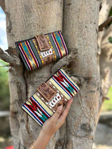 Venta caliente Aztec Saddle Blanket Wallet Clutch Elegante Nuevo diseño Carteras Multiusos Único Western Carteras de cuero de alta calidad - Product Image 3