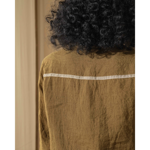 Camisa GARGI para Mujer, Transpirable, de Lino, con Pliegues, Color Dorado/Mustard, Estilo Entallado, Opciones de Largo Corto y Largo, para Primavera, Oficina, Talla XL - Product Image 6