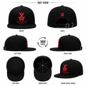 Casquette noire brodée à visière plate, style baseball, logo personnalisé, mode hip-hop, sport, broderie 3D, unisexe - Product Image 6