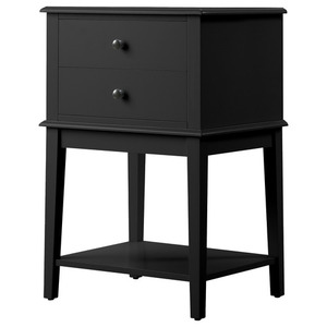 Chevet pliable en bois massif de style moderne du milieu du siècle avec étagère ouverte pour meubles de chambre à coucher - Product Image 5