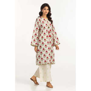 Camisa informal de crepé estampado de cintura alta y pantalones anchos bordados transpirables IPST-77423 - Product Image 6