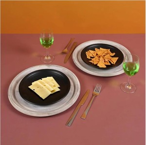 จานไม้โบราณเสิร์ฟพร้อมถาดไม้มะม่วงสำหรับตกแต่งบ้านผลไม้ชาร์กีอาหารเรียกน้ำย่อยจานกลม - Product Image 3