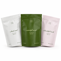Sachet d'emballage de thé imprimé sur mesure, qualité alimentaire, avec fermeture éclair, finition mate, minimaliste, pour thé en vrac ou infusions, 3oz
