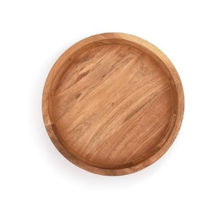 Plateau de service rond en bambou naturel pour dîners, présentoir à fromages, charcuterie et vins - Product Image 4