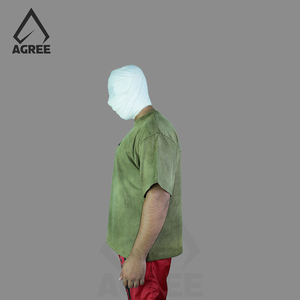 AGREE SPORTS 100% Coton Délavé à l'Acide Logo Brodé Personnalisé Style Vintage Anti-Plis Tricot Lourd Grande Taille Homme - Product Image 5