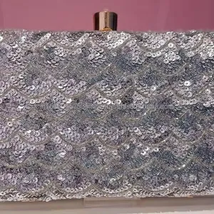 New Arrival Stunning Handmade Embossed Heavy Stone Work Multi Color Bridal Evening Clutch Purses Women Purse With Metal Chains
