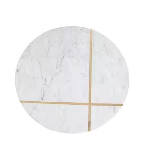 Juego de 2 elegantes Bandejas para servir con mango chapado en oro, plato personalizado para servir comida de Hotel, comedor de Navidad, uso elegante - Product Image 6