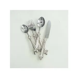 Juego de cubiertos de vajilla de 5 piezas Juego de cuchillos y tenedor de material de acero inoxidable disponible para compradores globales