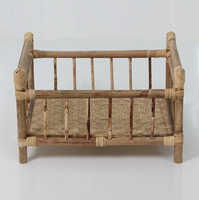 Lit de poupée en rotin moderne HLP pour enfants - Meubles pour la chambre à coucher, l'appartement, l'hôtel et la villa