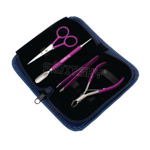 Tijeras pequeñas de titanio con tapa Herramientas profesionales de manicura y pedicura Acero inoxidable de alta calidad - Product Image 5