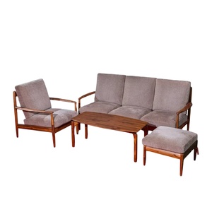 Modern 4-Piece Edda Melaleuca Wood Sectional <b>Sofa</b> Set Sponge-Filled Eco-Friendly for Villa Apartment Hotel Mall Living Room - Product Image 4