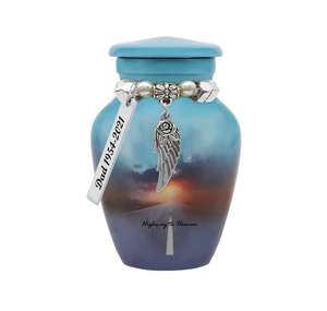 Mini urne Highway to Heaven pour cendres, option breloques d'amour, urnes en aluminium pour cendres humaines, urnes pour adultes, hommes, femmes, grandes urnes pour cendres - Product Image 2