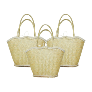 Natural Water Hyacinth Shoulder <b>Bag</b> with Rustic <b>Boho</b> Charm and Sturdy Handles for Casual or Beach Style - Product Image 1