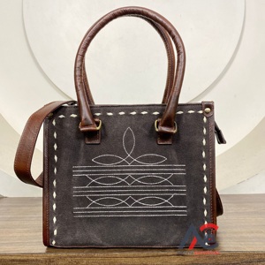 Haute qualité botte point daim cuir Mini sacs fourre-tout sac à main de luxe en cuir véritable élégant sac à bandoulière pour les femmes à la mode - Product Image 1