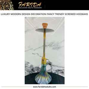 Juego de cachimba portátil mini egipcio moderno de lujo al por mayor, cuenco negro esmaltado, mango estriado, latón moderno elegante de excelente calidad - Product Image 4