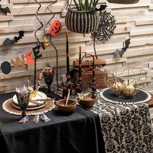 Mantel Individual de mimbre para decoración de mesa de Halloween, mantel Individual de mimbre para fiesta de Halloween, manteles tejidos con cargador - Product Image 4