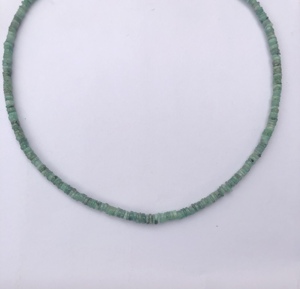 4mm 6mm สีเขียวมรกตธรรมชาติสีเขียวเรียบ Heishi ยางสร้อยคอลูกปัดดีเครื่องประดับพาสเทลอ่อนน้ำหนักเบา925เงินสเตอร์ลิง - Product Image 3