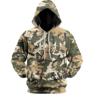 Sudaderas con capucha de camuflaje, forradas de lana, estilo urbano, holgadas, informales, cómodas y con estilo. - Product Image 1