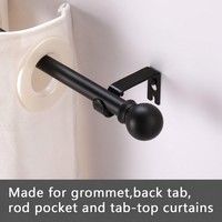 Supports en U pour tringles à rideaux simples avec embouts décoratifs en forme de boule