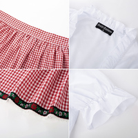 Kadınlar 3 adet Set alman bavyera kostümleri Tops + elbise + önlük Dirndl Oktoberfest elbise karnaval kostüm