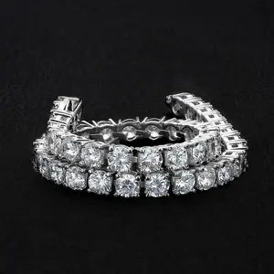 925 Silver Women' 3MM 15Ct Moissanite Diamond Tennis Collar Cadena 18In - Product Image 1
