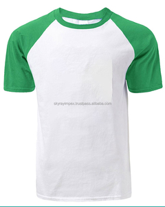 Men's White Green Silk Screen <b>Printed</b> <b>Plain</b> Dyed Raglan Sleeve <b>T</b>-<b>Shirt</b> Regular Fit O-Neck Casual Jersey Cotton Breathable - Product Image 1