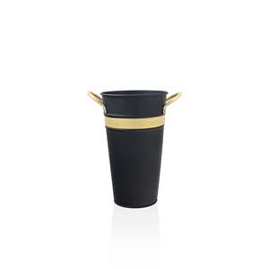 Vase en acier inoxydable noir Galvin 40 cm - Product Image 1